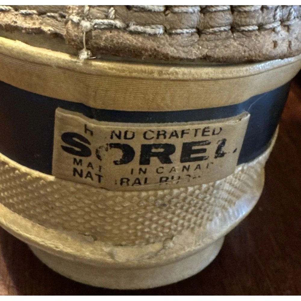 Vintage Sorel Winter Pac Boots Women's 8 Made in Canada Natural Rubber Leather‎